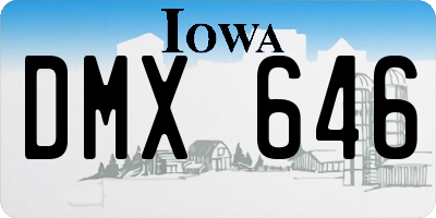 IA license plate DMX646