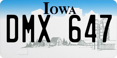 IA license plate DMX647