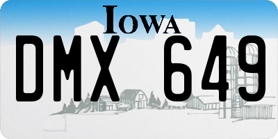 IA license plate DMX649