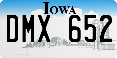 IA license plate DMX652