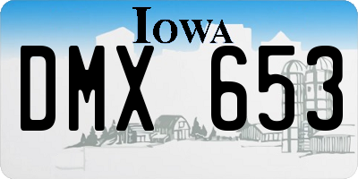 IA license plate DMX653