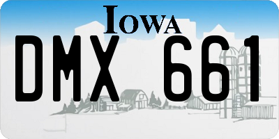 IA license plate DMX661