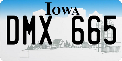 IA license plate DMX665