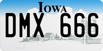 IA license plate DMX666