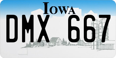 IA license plate DMX667