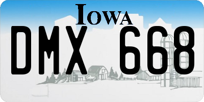 IA license plate DMX668
