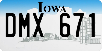 IA license plate DMX671