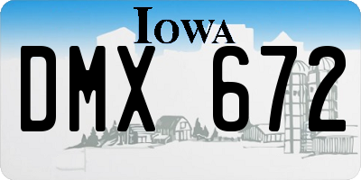 IA license plate DMX672