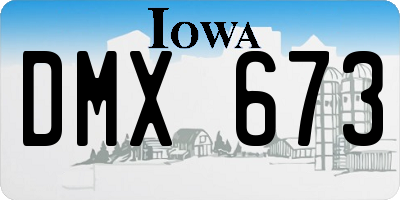 IA license plate DMX673