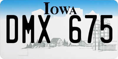 IA license plate DMX675