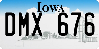 IA license plate DMX676