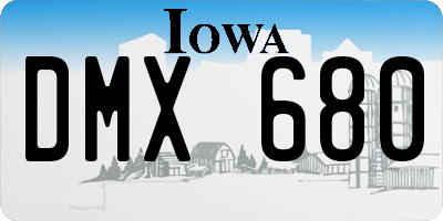 IA license plate DMX680