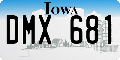 IA license plate DMX681