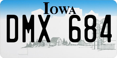 IA license plate DMX684