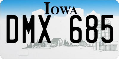 IA license plate DMX685