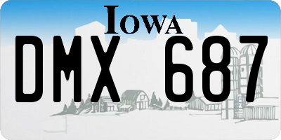 IA license plate DMX687