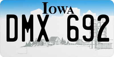 IA license plate DMX692