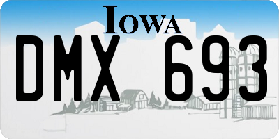 IA license plate DMX693