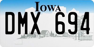 IA license plate DMX694