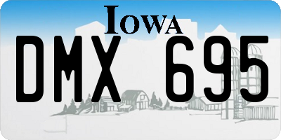 IA license plate DMX695