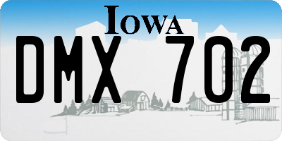 IA license plate DMX702