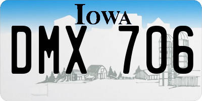 IA license plate DMX706