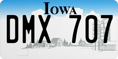 IA license plate DMX707