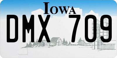 IA license plate DMX709