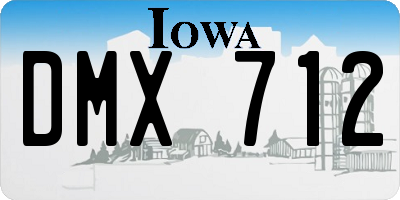 IA license plate DMX712
