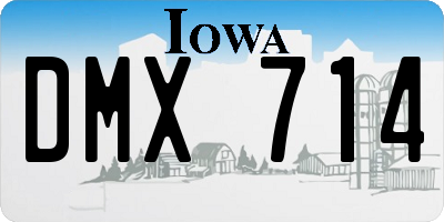 IA license plate DMX714