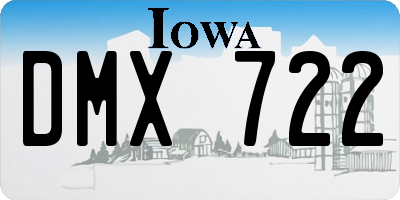 IA license plate DMX722