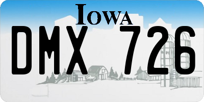 IA license plate DMX726