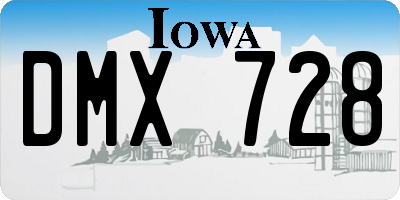 IA license plate DMX728