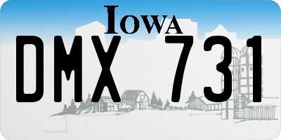 IA license plate DMX731