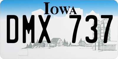 IA license plate DMX737