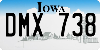 IA license plate DMX738