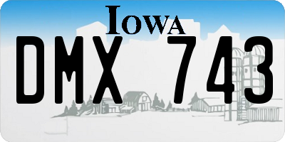 IA license plate DMX743