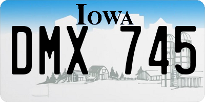 IA license plate DMX745