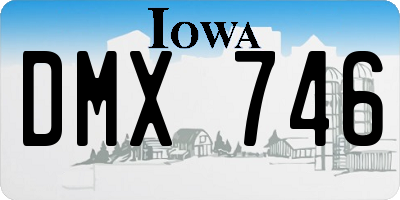 IA license plate DMX746