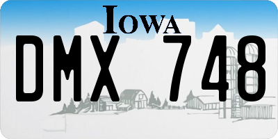 IA license plate DMX748