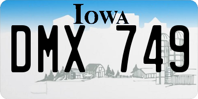 IA license plate DMX749