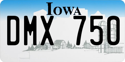 IA license plate DMX750