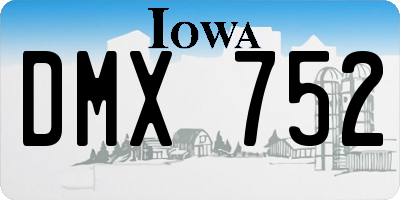 IA license plate DMX752