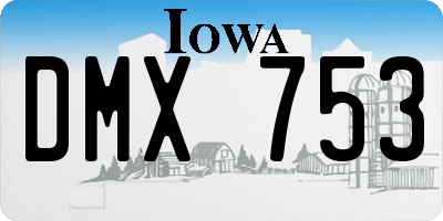 IA license plate DMX753