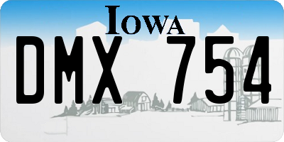 IA license plate DMX754