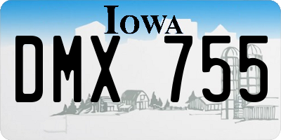 IA license plate DMX755