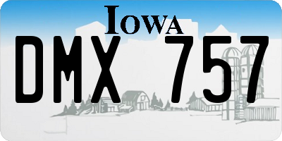 IA license plate DMX757
