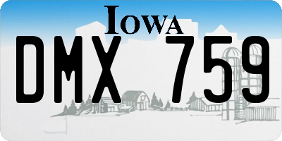 IA license plate DMX759