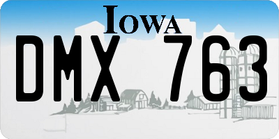 IA license plate DMX763