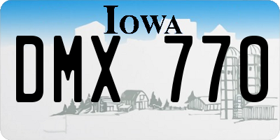 IA license plate DMX770